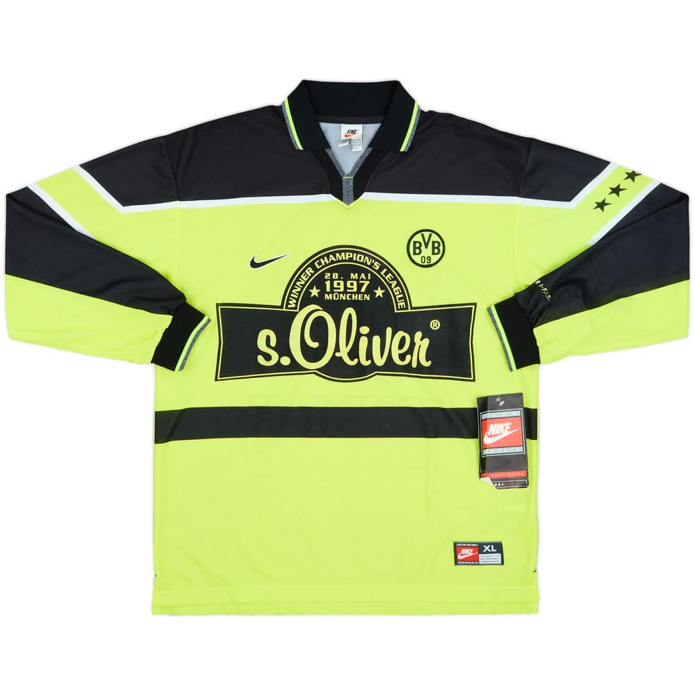 1997-98 Borussia Dortmund 'Signed' Champions League Home L/S Shirt (XL)