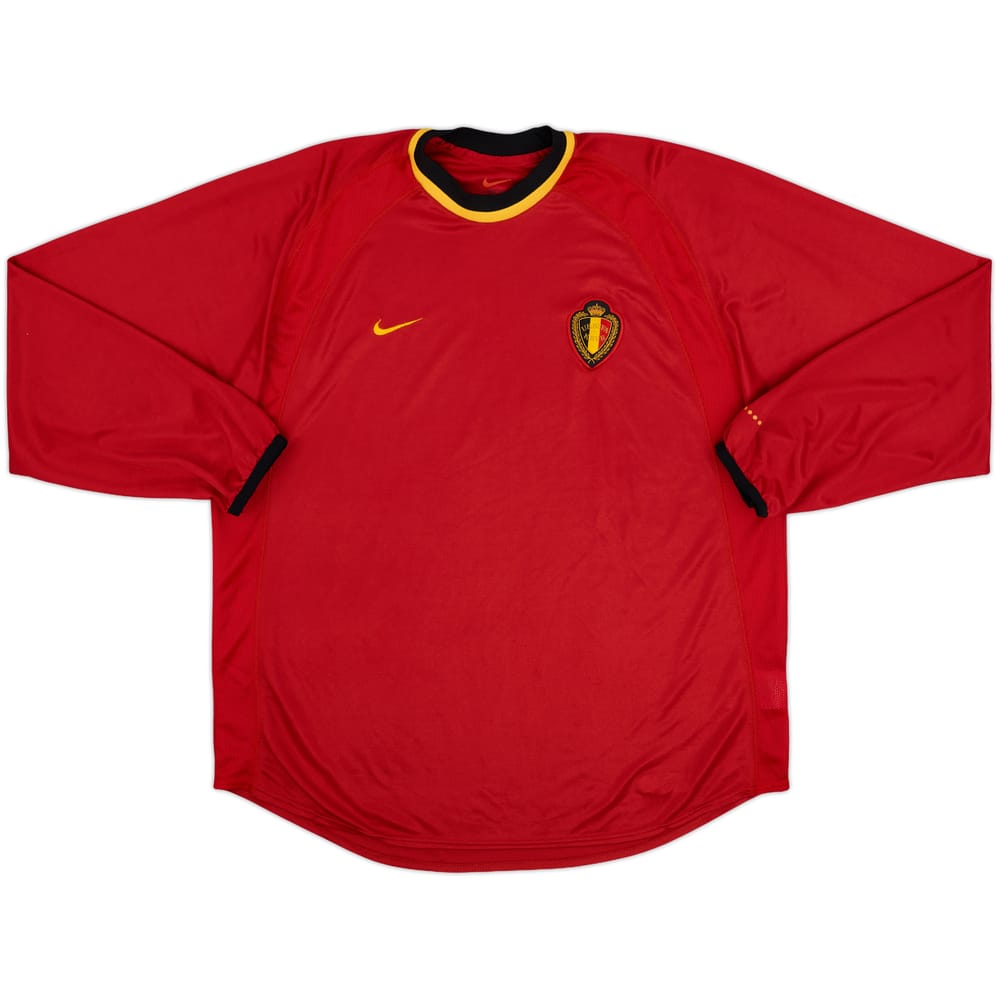 2000-02 Belgium Player Issue Home L/S Shirt - 9/10 - (XL)