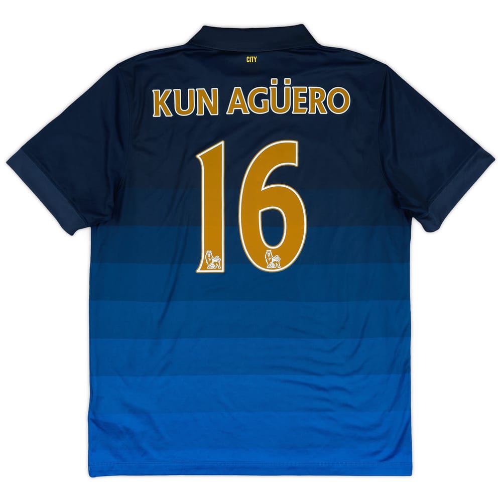 2014-15 Manchester City Away Shirt Kun Aguero #16 - 4/10 - (L)