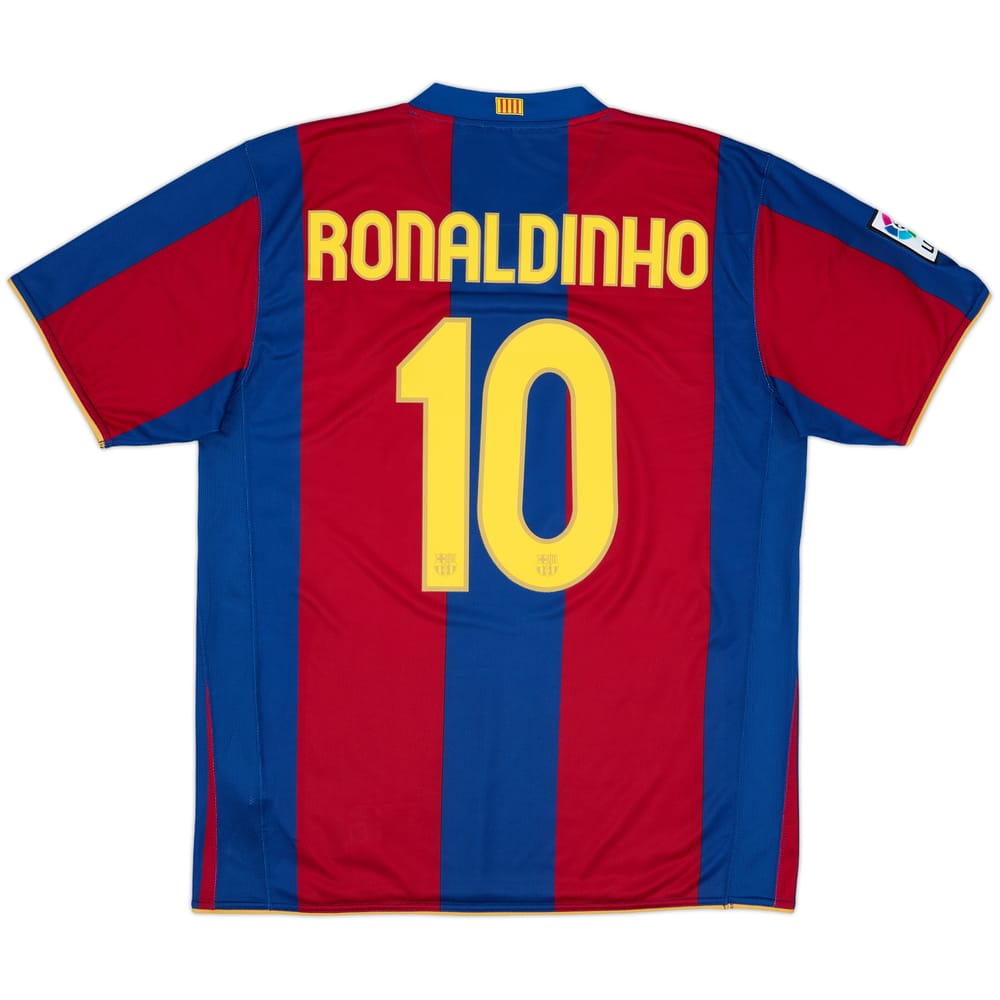 2007-08 Barcelona Home Shirt Ronaldinho #10 - 10/10 - (L)