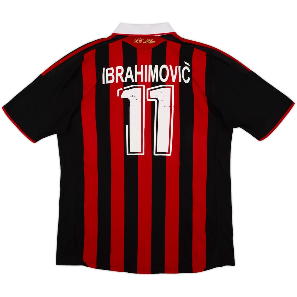 2009-10 AC Milan Home Shirt Ibrahimovic #11 - 4/10 - (M)