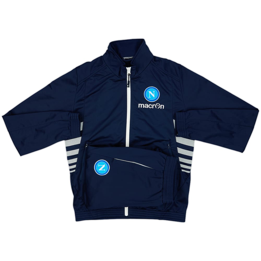 2014-15 Napoli Macron Full Tracksuit - 8/10 - (S)