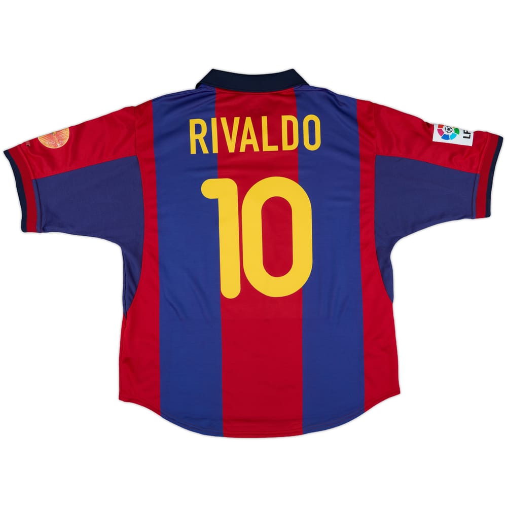 2000-01 Barcelona Home Shirt Rivaldo #10 - 8/10 - (L)