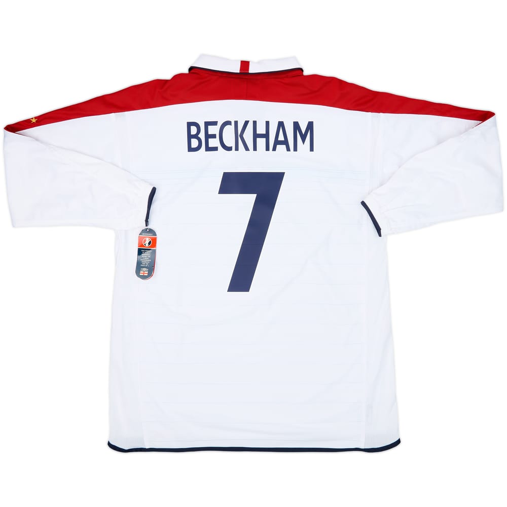 2003-05 England Home L/S Shirt Beckham #7 (XL)