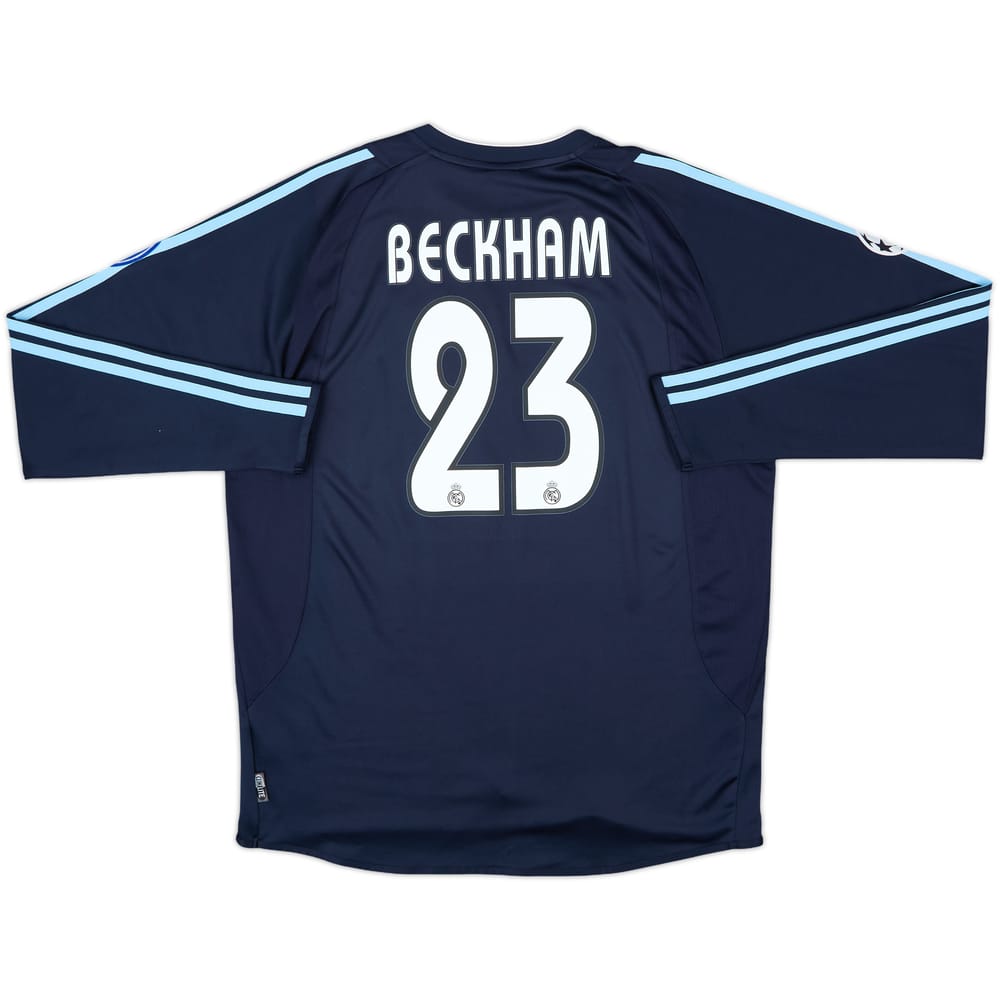 2003-04 Real Madrid Away L/S Shirt Beckham #23 - 9/10 - (L)
