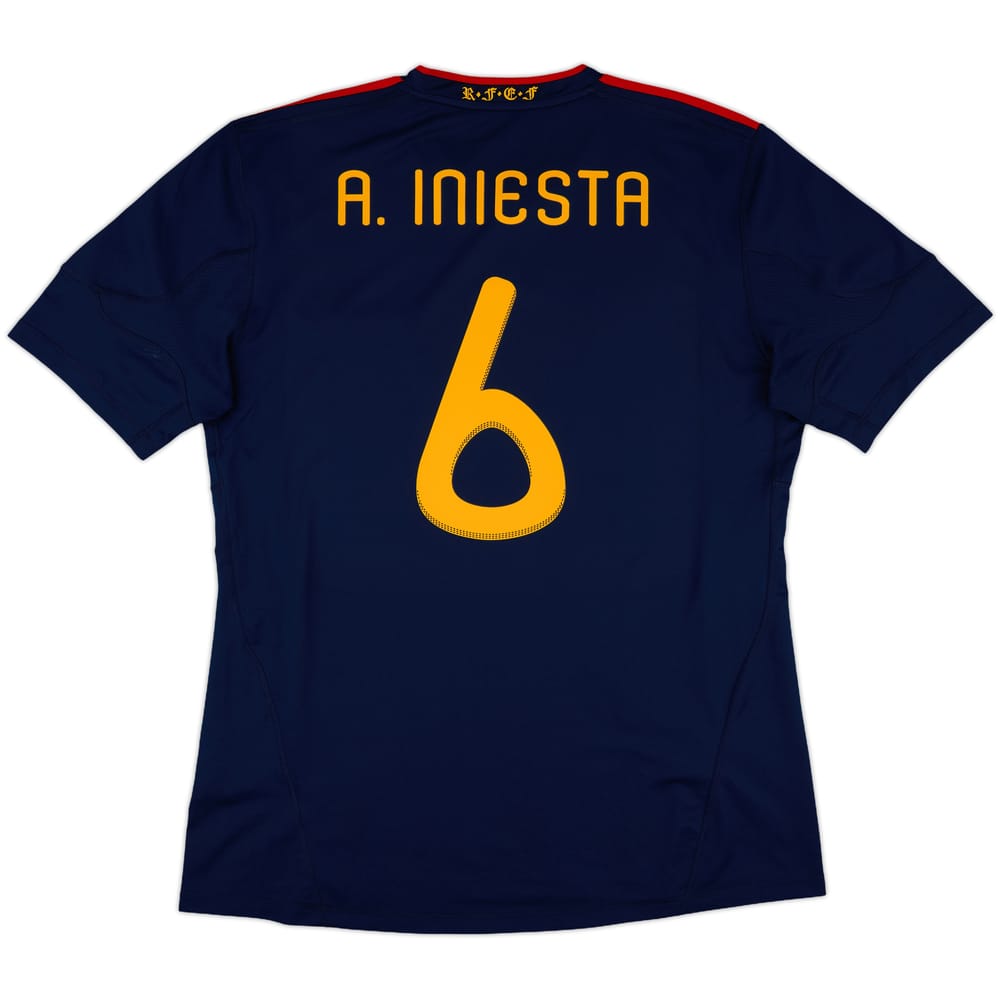 2010-11 Spain Away Shirt A.Iniesta #6 - 8/10 - (XL)