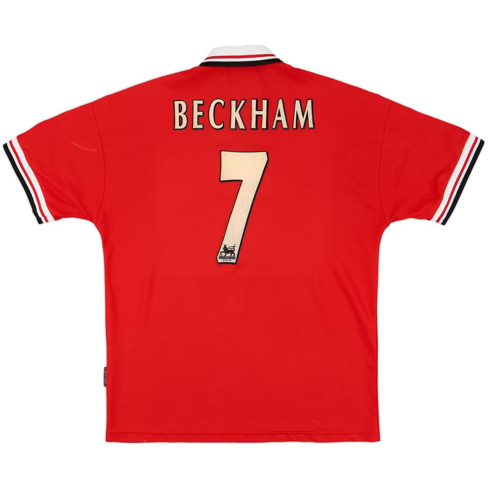 1998-00 Manchester United Home Shirt Beckham #7 - 6/10 - (L)