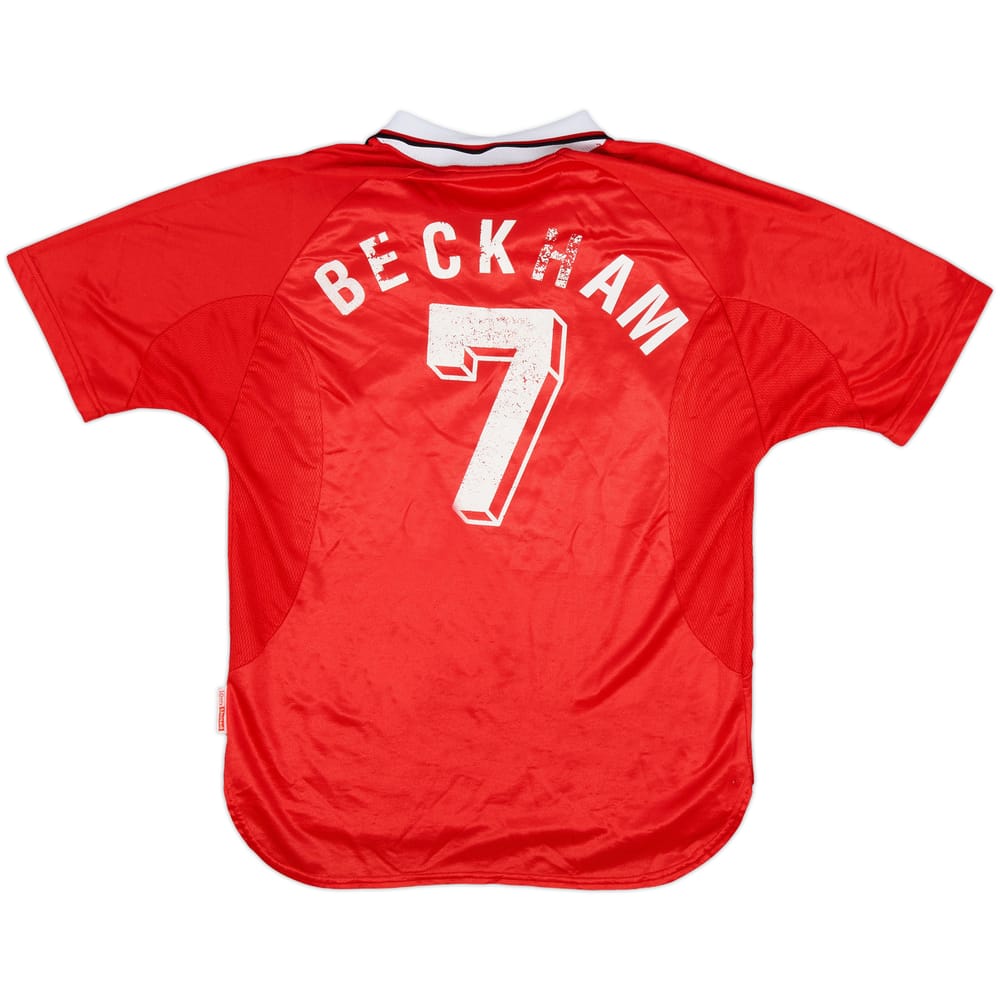 1997-00 Manchester United CL Shirt Beckham #7 - 6/10 - (Y)