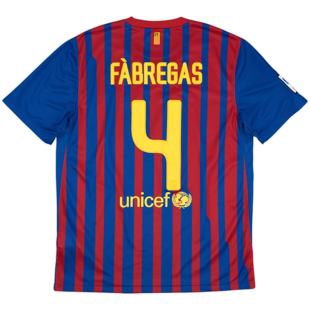 2011-12 Barcelona Home Shirt Fabregas #4 - 9/10 - (L)