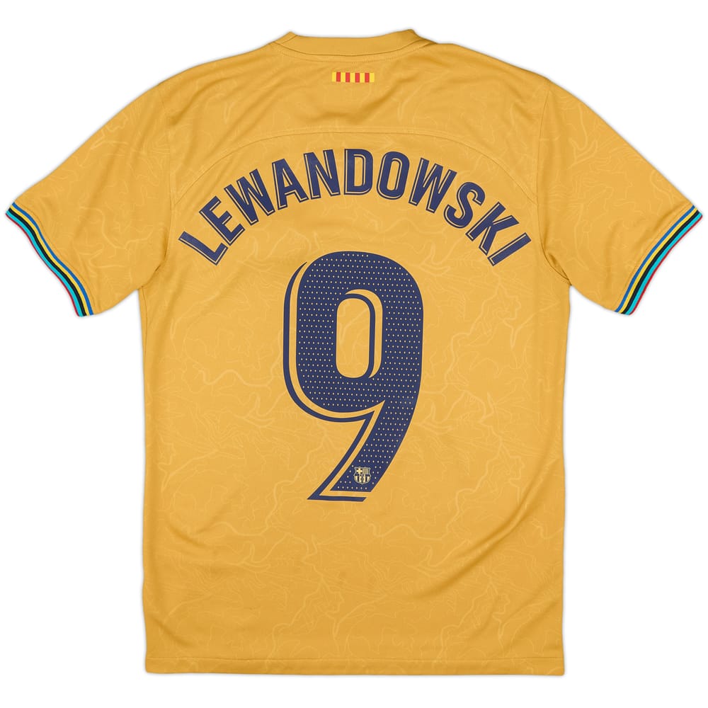 2022-23 Barcelona Away Shirt Lewandowski #9 - 9/10 - (S)