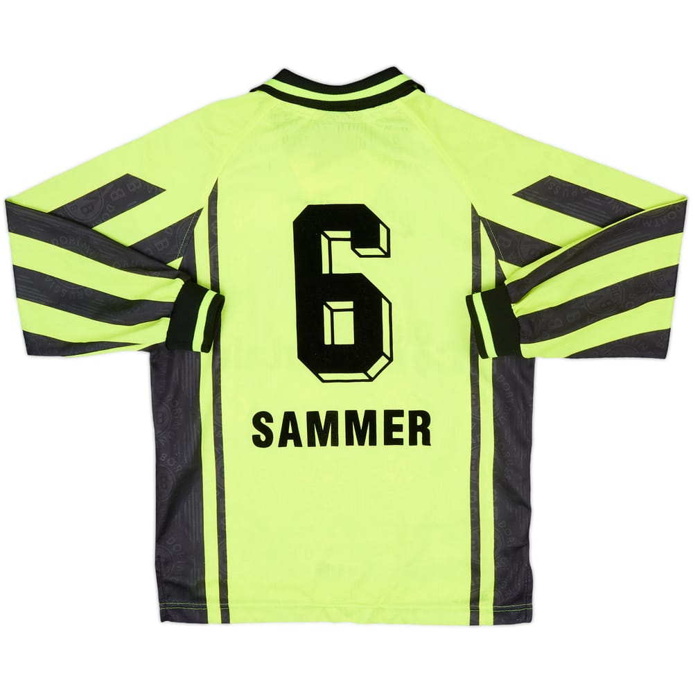 1996-97 Borussia Dortmund Home L/S Shirt Sammer #6 - 8/10 - (M.Boys)
