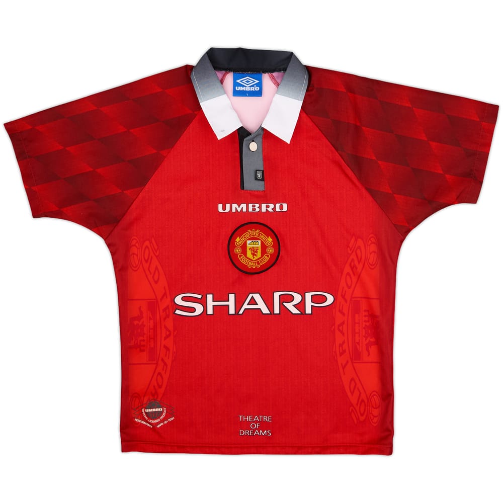 1996-98 Manchester United Home Shirt - 9/10 - (Y)