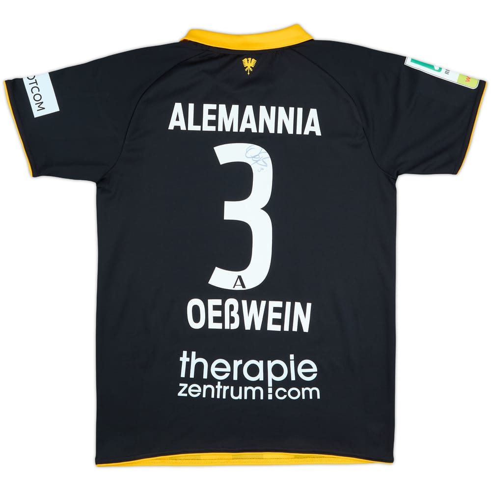 2023-24 Alemannia Aachen Match Issue Signed Home Shirt Oesswein #3