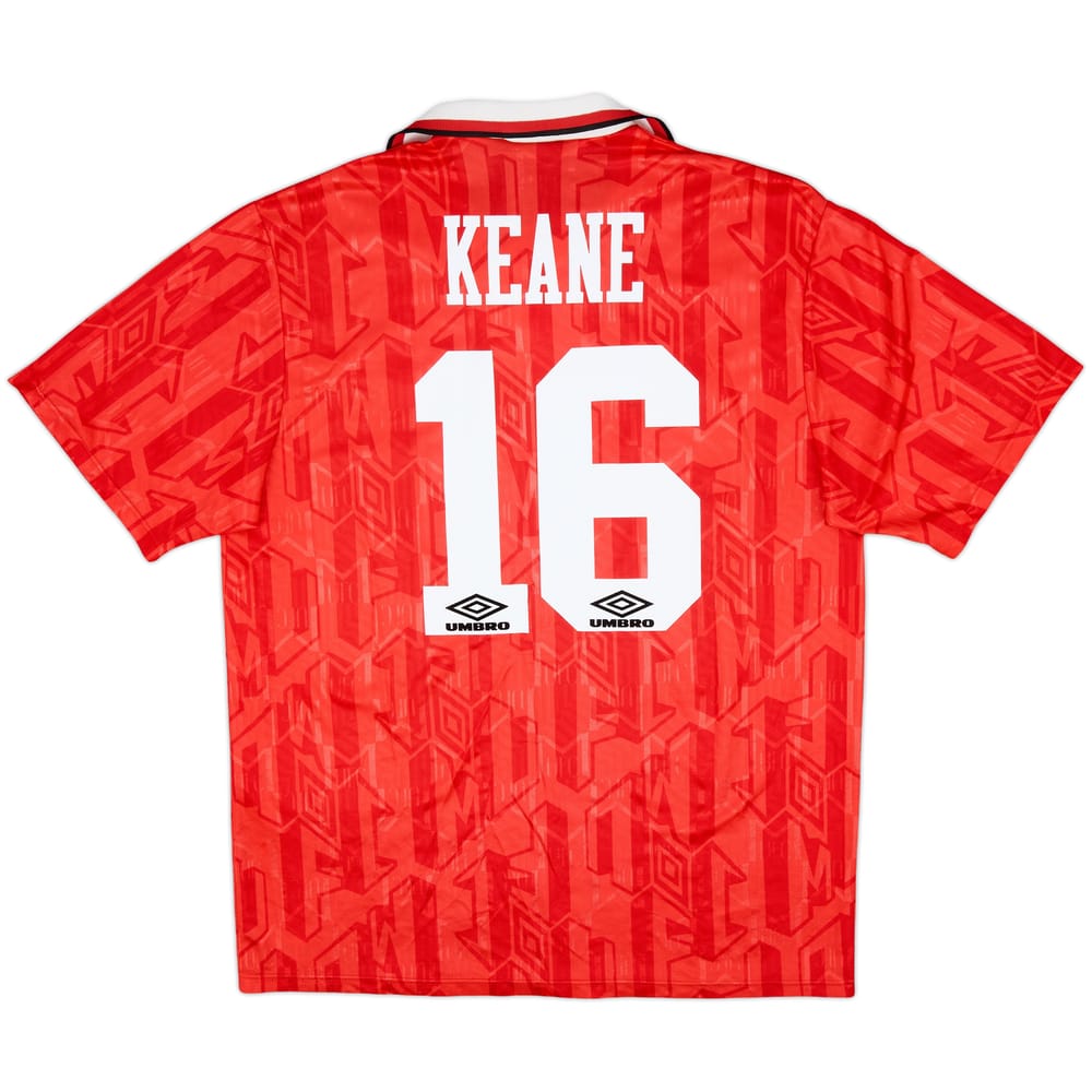 1992-94 Manchester United Home Shirt Keane #16 - 8/10 - (XL)