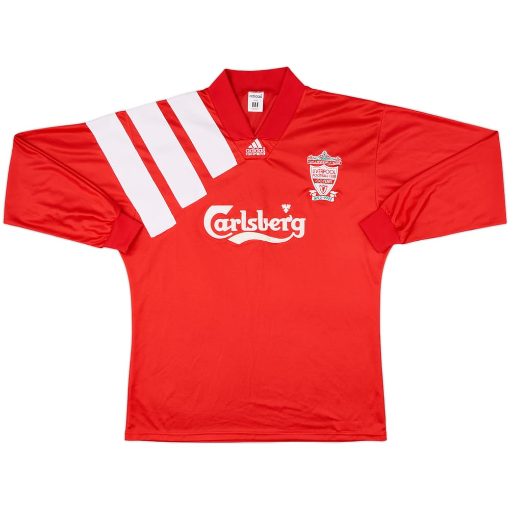 1992-93 Liverpool Centenary Player Issue Home L/S Shirt - 9/10 - (XL)