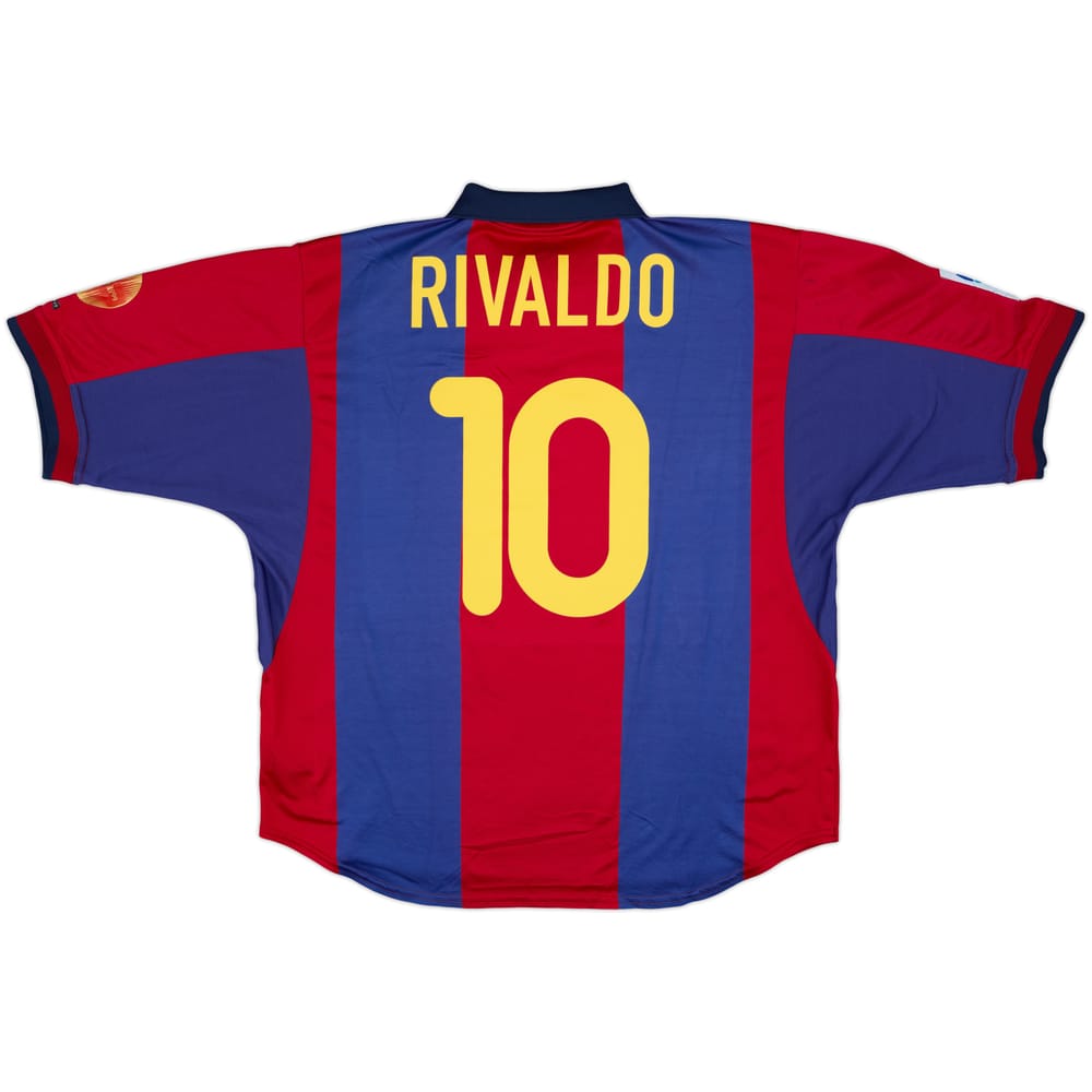 2000-01 Barcelona Home Shirt Rivaldo #10 - 8/10 - (XL)