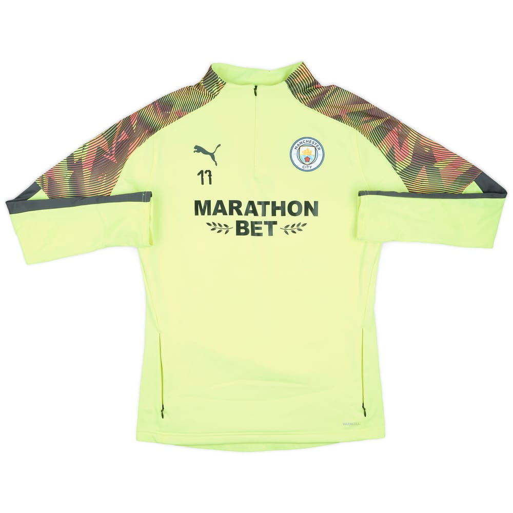 2019-20 Manchester City Player Issue Puma 1/4 Zip Drill Top #17 - 9/10 - (M)