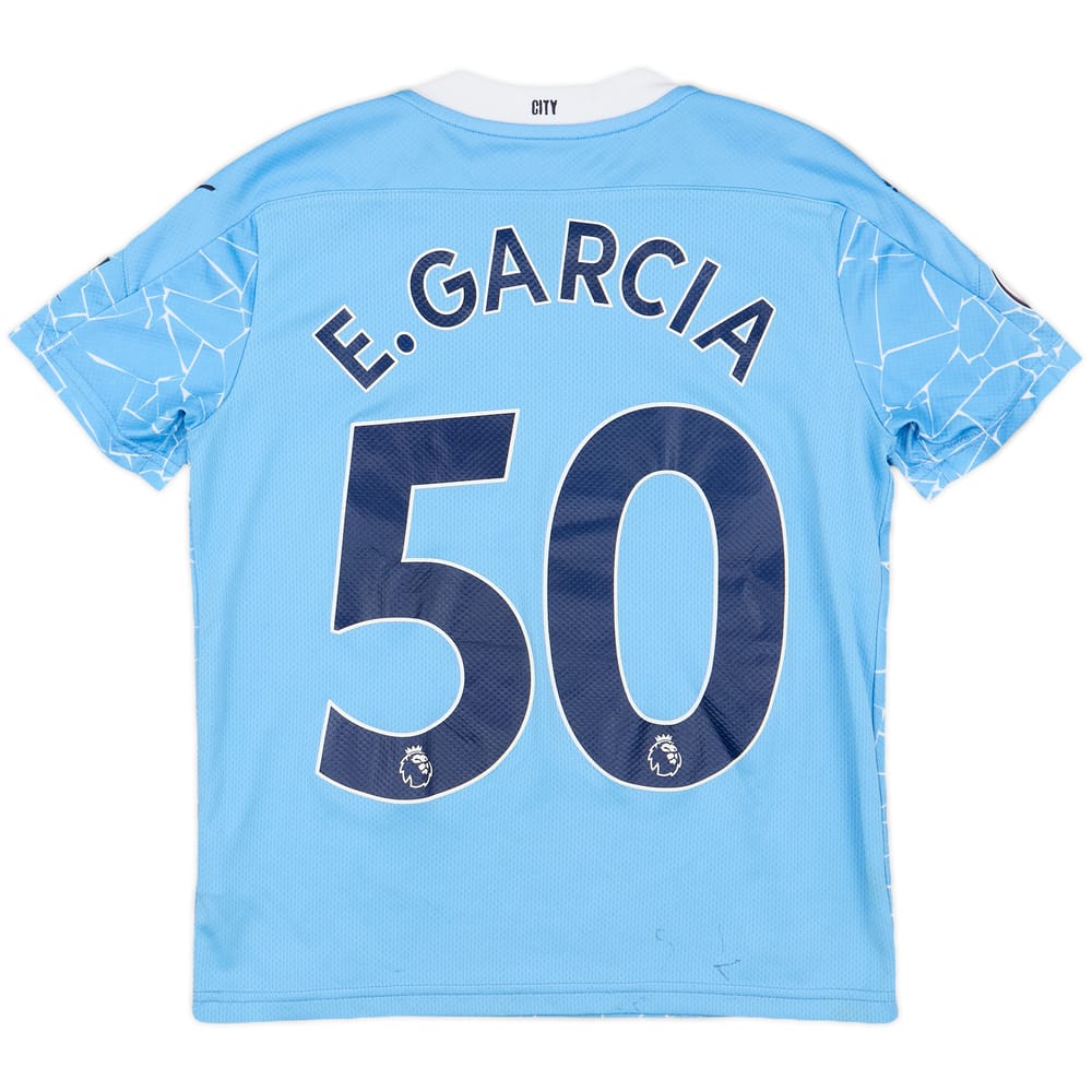 2020-21 Manchester City Home Shirt E.Garcia #50 - 8/10 - (M.Boys)