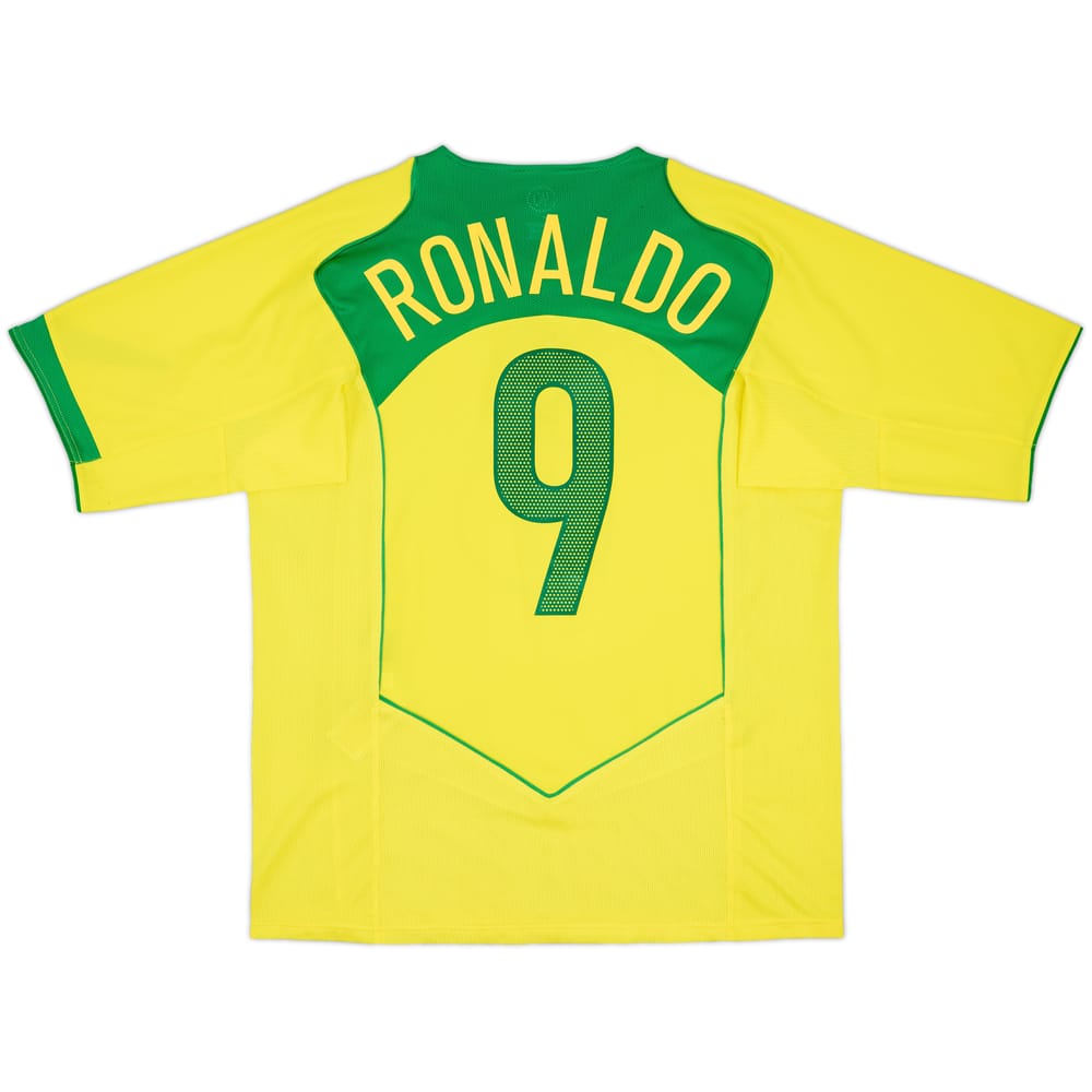 2004-06 Brazil Home Shirt Ronaldo #9 - 8/10 - (L)