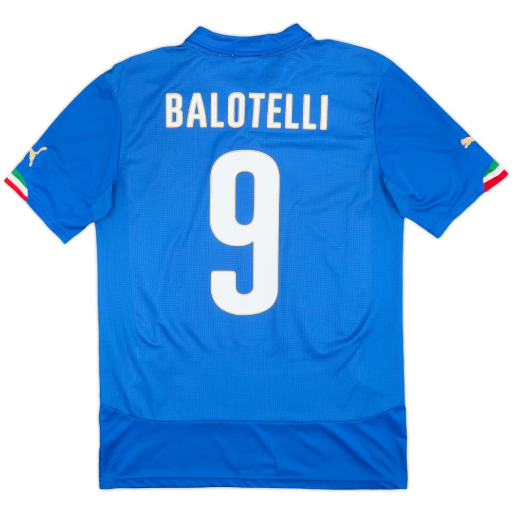 2014-15 Italy Home Shirt Balotelli #9 - 7/10 - (M)