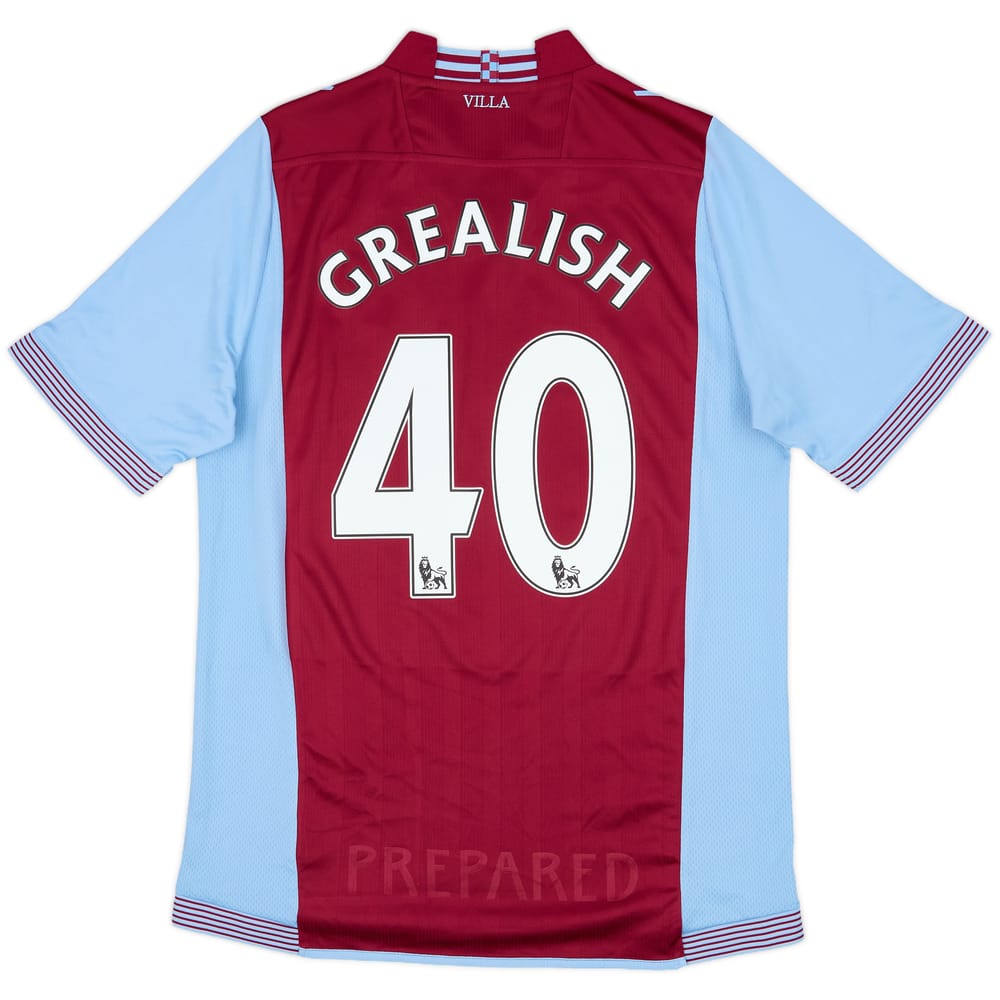 2013-14 Aston Villa Home Shirt Grealish #40 - 8/10 - (L)