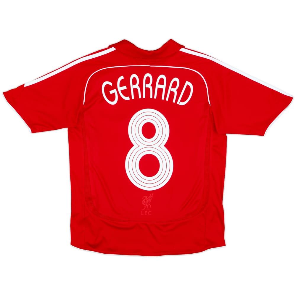 2006-08 Liverpool Home Shirt Gerrard #8 - 6/10 - (L.Boys)
