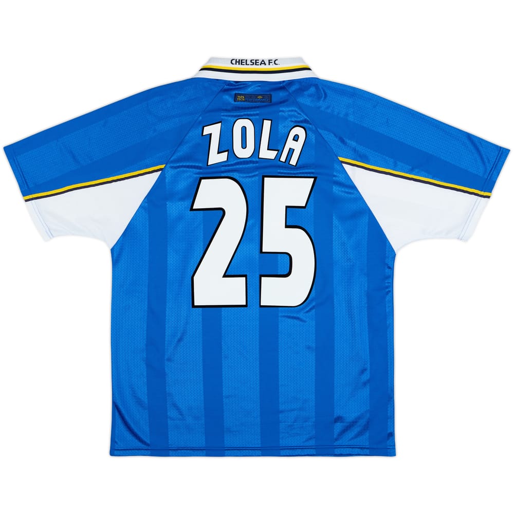 1997-99 Chelsea Home Shirt Zola #25 - 9/10 - (L)