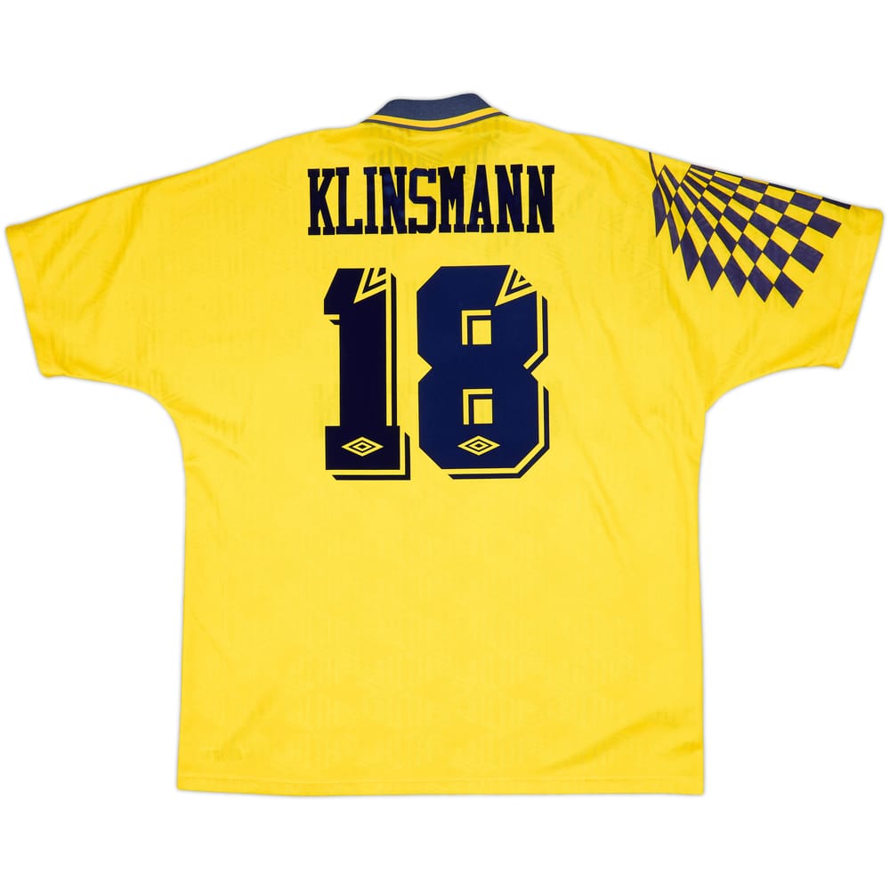 1991-95 Tottenham Away Shirt Klinsmann #18 - 8/10 - (L)