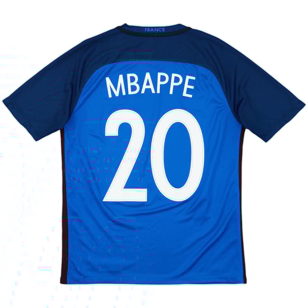 2016-17 France Home Shirt Mbappe #20 - 9/10 - (M)
