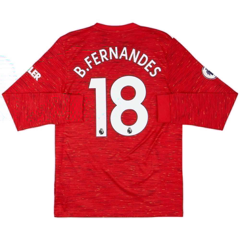 2020-21 Manchester United Home L/S Shirt B.Fernandes #18 - 10/10 - (M)