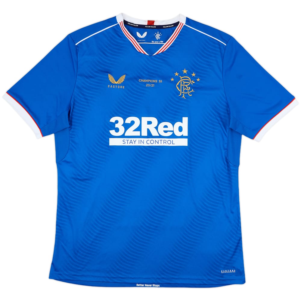 2021-22 Rangers Champions Home Shirt - 8/10 - (XL)