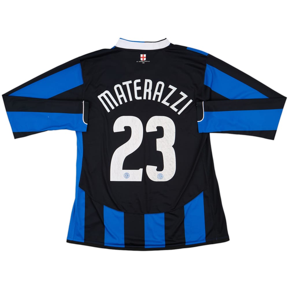 2006-07 Inter Milan Player Issue Home L/S Shirt Materazzi #23 - 7/10 - (XL)