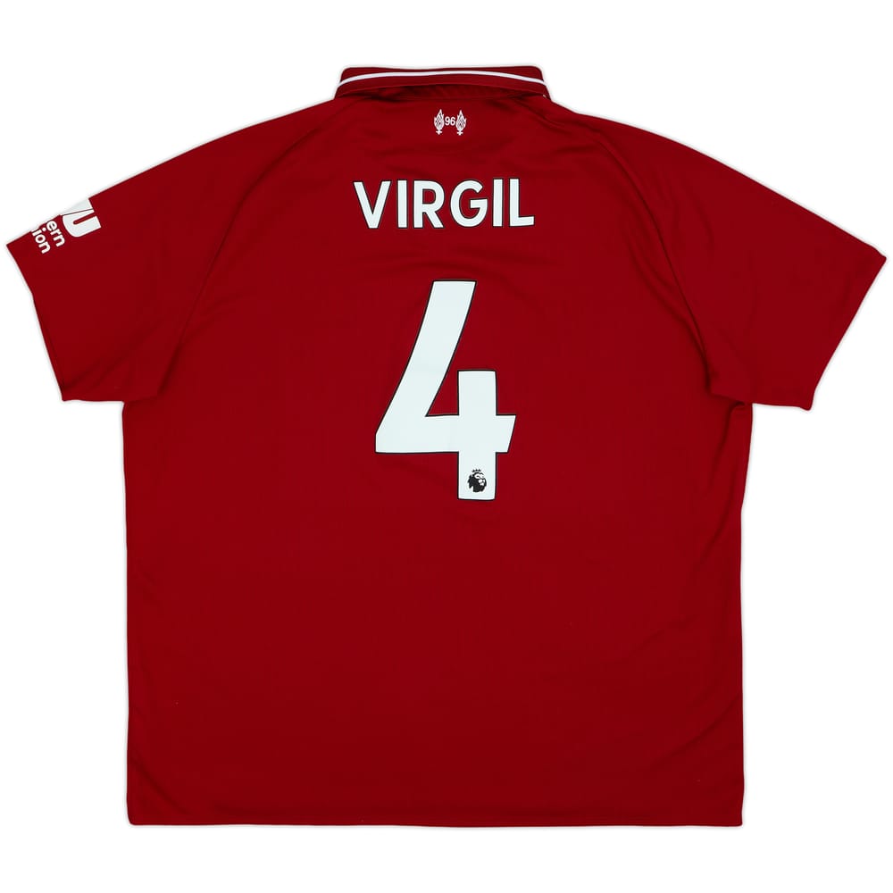 2018-19 Liverpool Home Shirt Virgil #4 - 8/10 - (XXL)