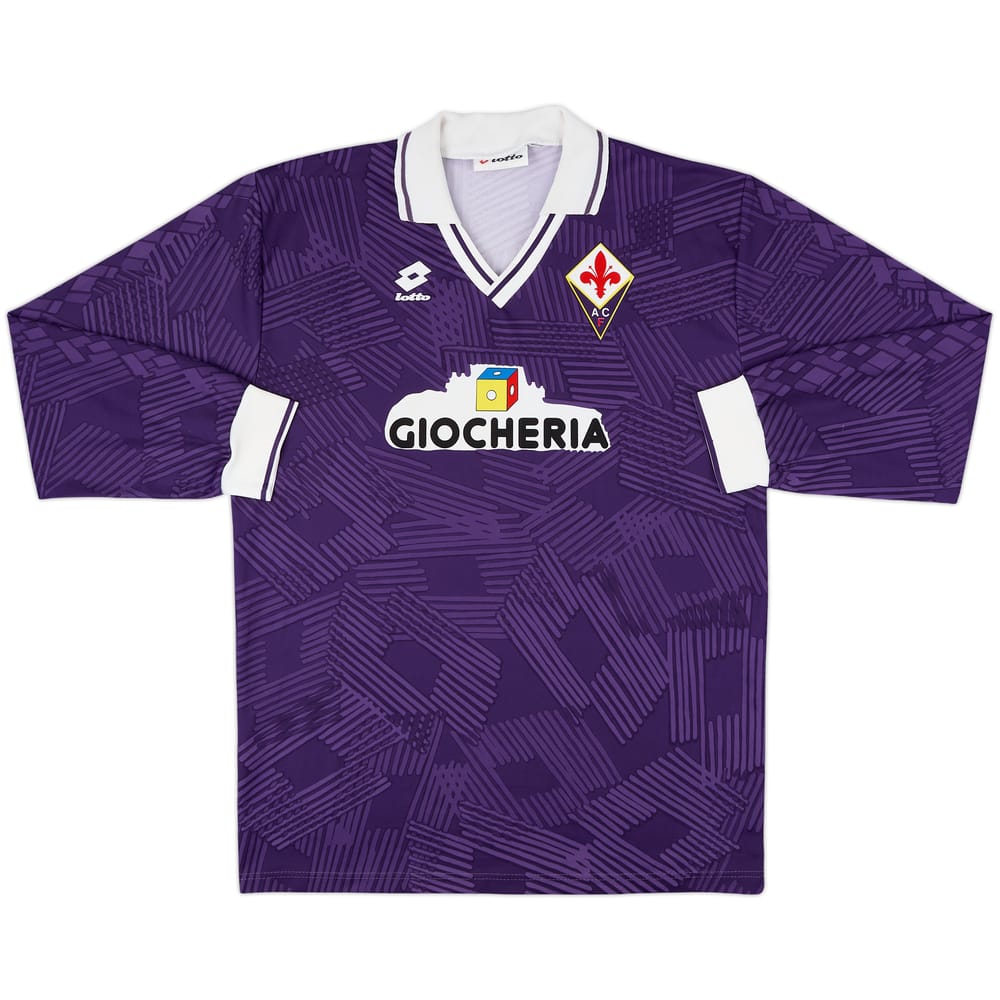 1991-92 Fiorentina Home L/S Shirt - 8/10 - (M)