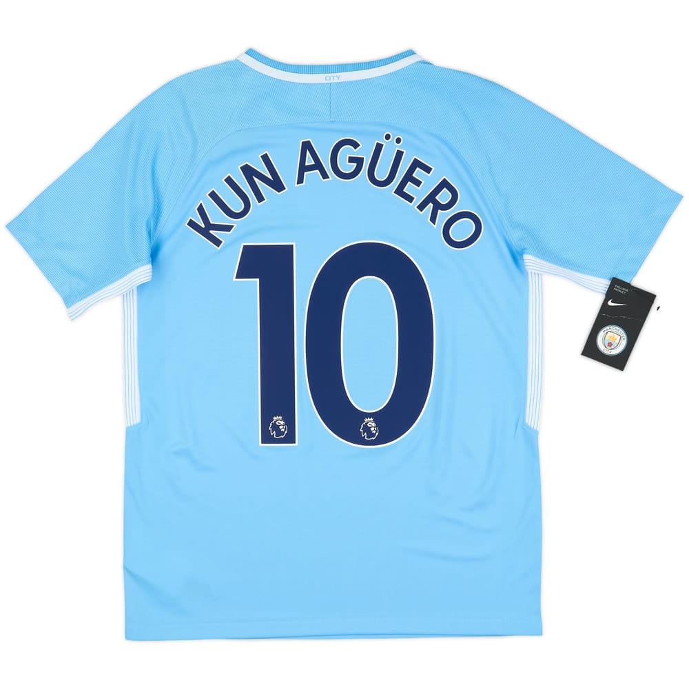2017-18 Manchester City Home Shirt Kun Aguero #10 (XL.Boys)