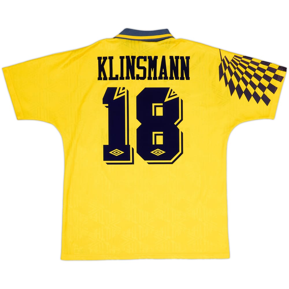 1991-95 Tottenham Away Shirt Klinsmann #18 - 8/10 - (L)