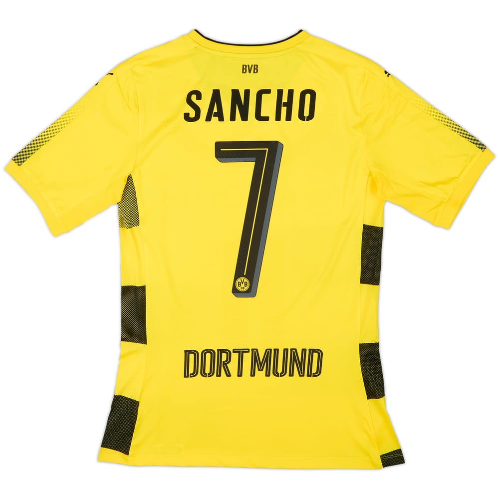 2017-18 Borussia Dortmund Player Issue (ACTV Fit) Home Shirt Sancho #7 (L)