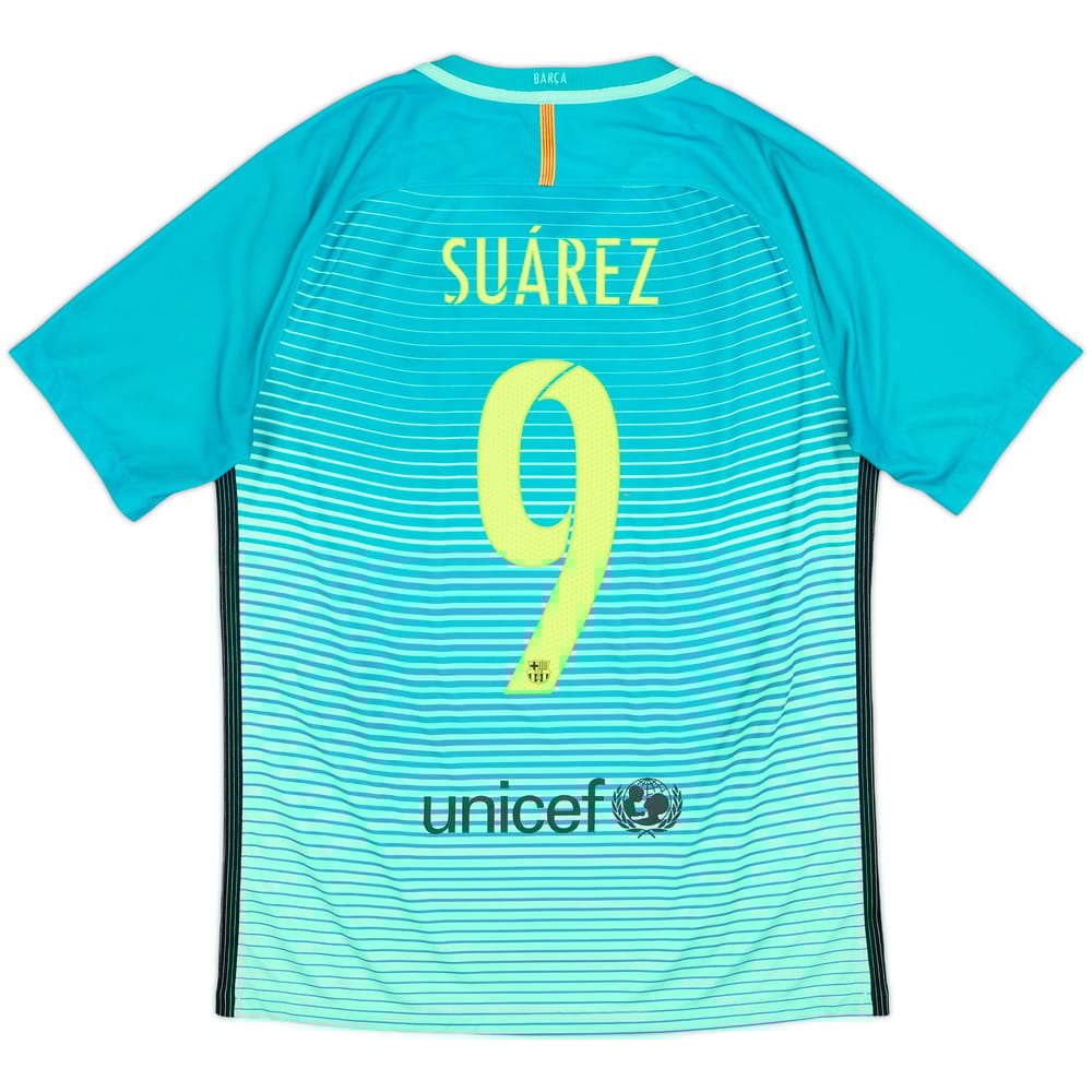 2016-17 Barcelona Third Shirt Suarez #9 - 7/10 - (M)