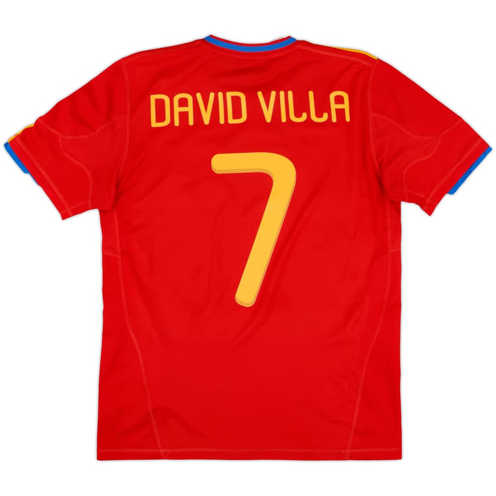 2009-10 Spain Home Shirt David Villa #7 - 9/10 - (XL.Boys)