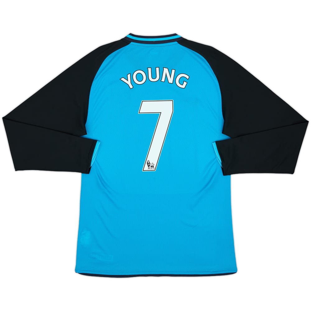 2008-09 Aston Villa Player Issue Away L/S Shirt Young #7 - 8/10 - (L)