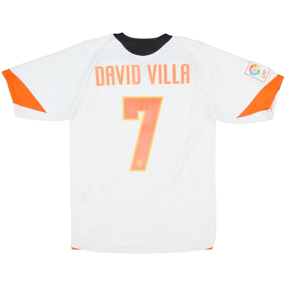 2005-06 Valencia Home Shirt David Villa #7 - 6/10 - (S)