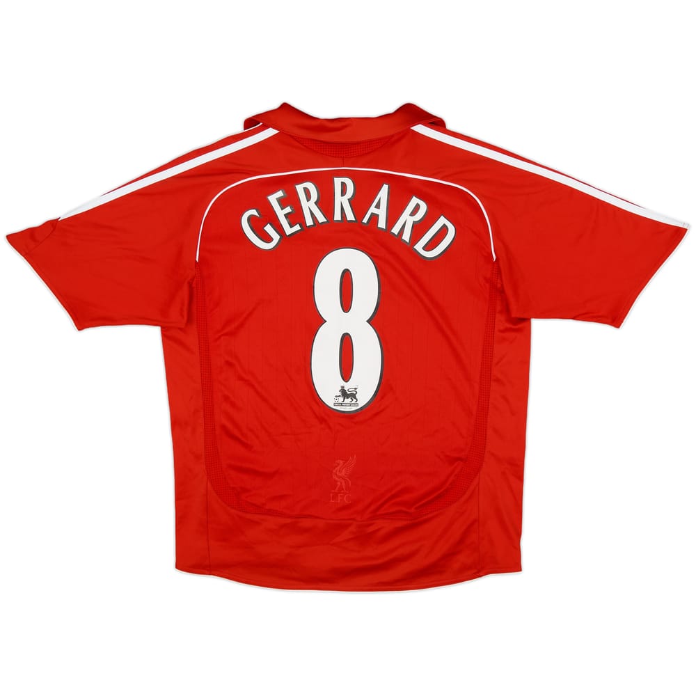 2006-08 Liverpool Home Shirt Gerrard #8 - 8/10 - (L.Boys)