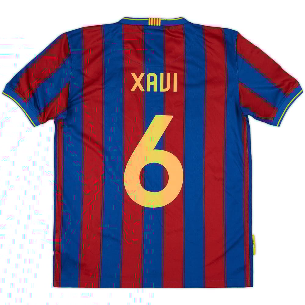 2009-10 Barcelona Home Shirt Xavi #6 - 6/10 - (XL.Boys)