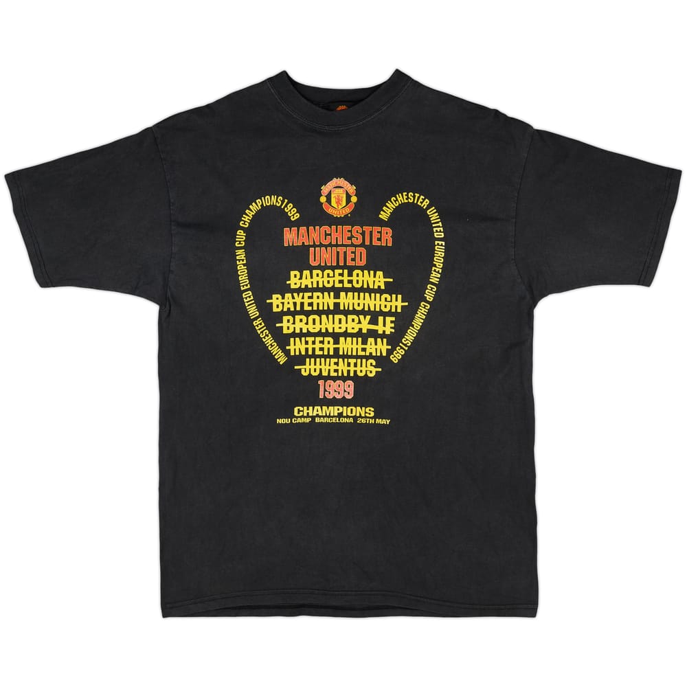 1998-99 Manchester United 'European Cup Champions 1999' Cotton Tee - 7/10 - (L)