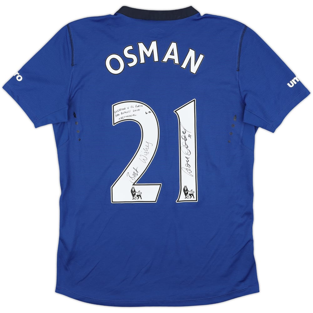 2014-15 Everton Signed Home Shirt Osman #21 - 9/10 - (M)