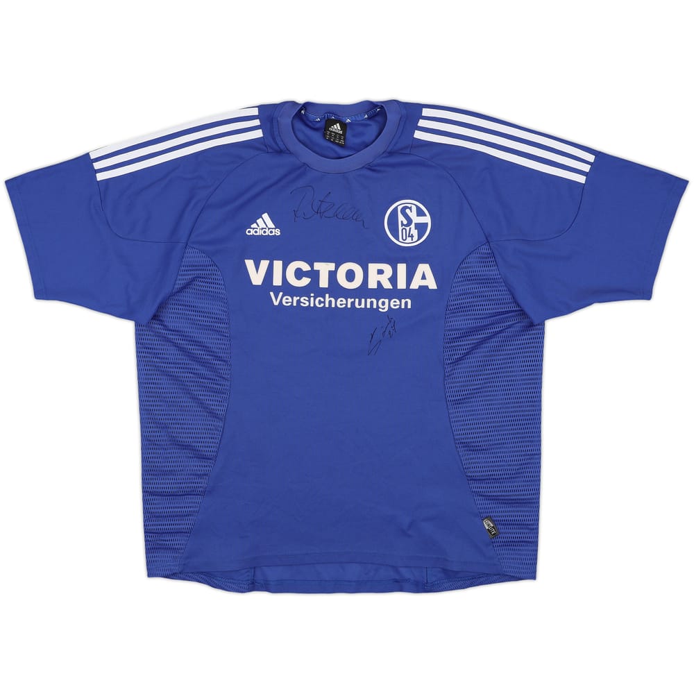 2002-04 Schalke Signed Home Shirt - 8/10 - (XL)