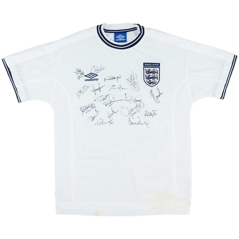 1999-01 England Signed Home Shirt - 8/10 - (L)