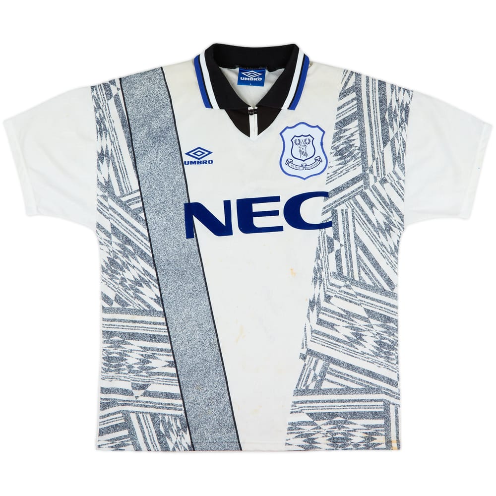 1994-95 Everton Signed Away Shirt - 6/10 - (L)