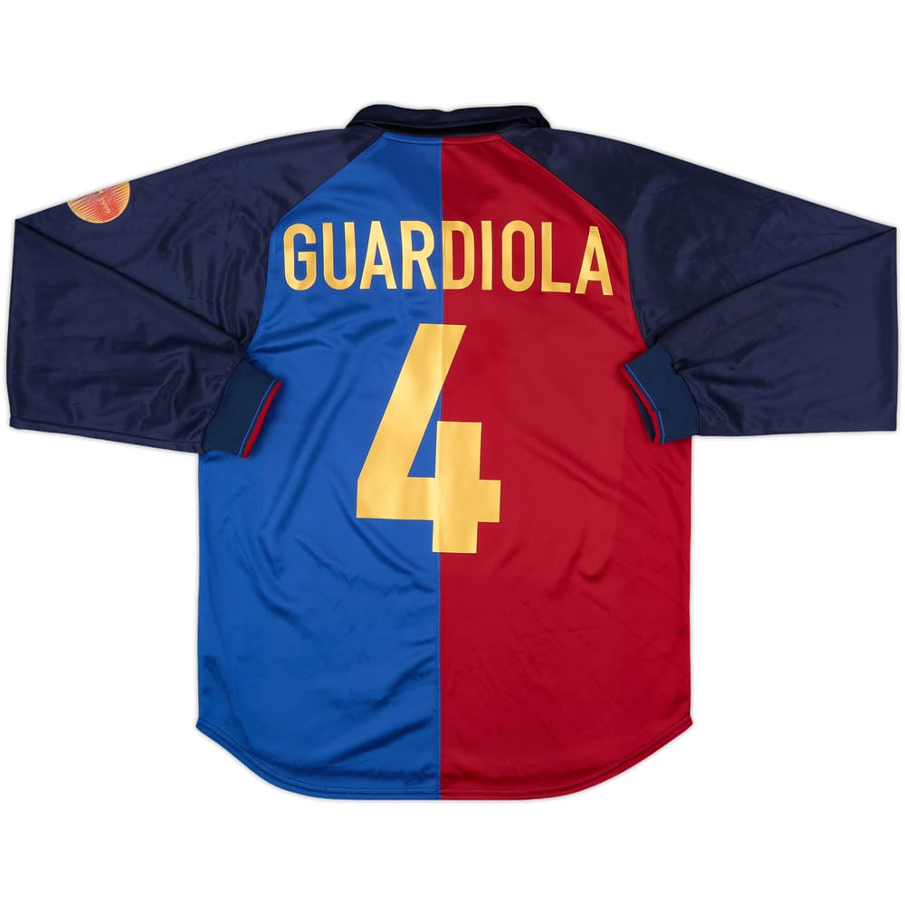 1999-00 Barcelona Player Issue Centenary Home L/S Shirt Guardiola #4 - 8/10 - (M)