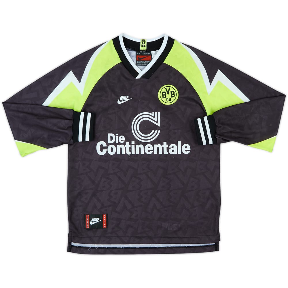 1995-96 Borussia Dortmund 'Deutscher Meister' Away L/S Shirt - 8/10 - (L.Boys)